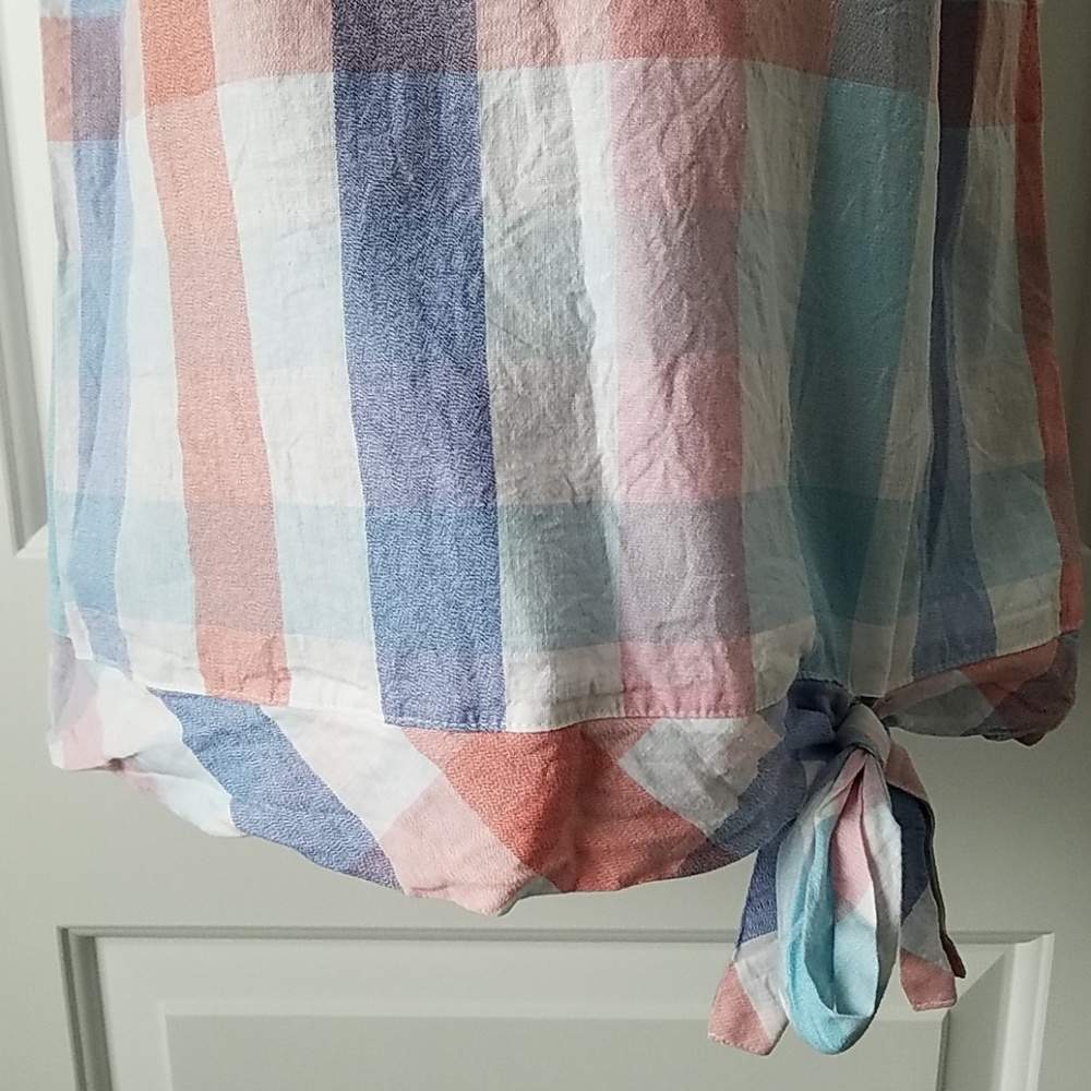 J.Crew Factory Gingham Side Tie Shell - image 5